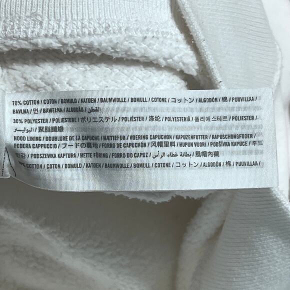 Hollister California Hoodie Women’s Medium White Graphic Pullover W/ Stains - Picture 7 of 9